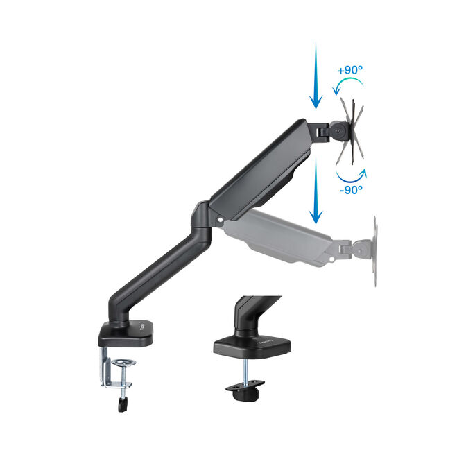 Soporte de Mesa con Muelle Tooq 17" a 32" Negro Max 9Kg para Brazo image number 1