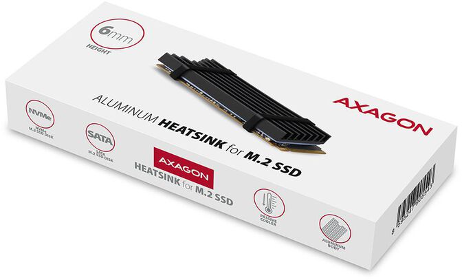 Dissipador Pasivo AXAGON CLR-M2L6 - M.2 SSD, 80mm SSD, ALU, silicone thermal pads, height 6mm image number 6