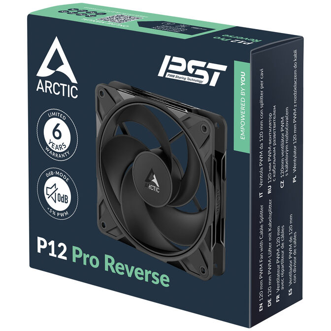 Ventilador Arctic P12 PRO Reverse PWM 120mm - Negro image number 5