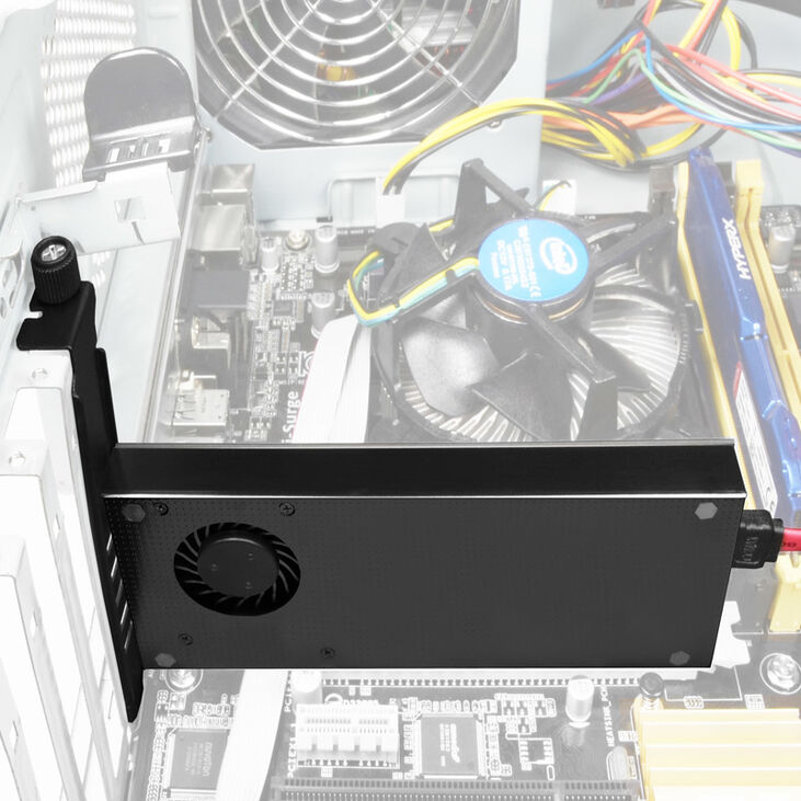 Adaptador PCIe 3.0 AXAGON PCEM2-DC  4x - DUAL M.2 SSD (NVMe + SATA), dual voltage image number 1