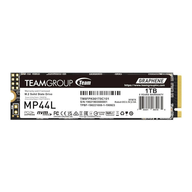 SSD Team Group MP44L 1TB Gen4 M.2 NVMe (5000/4500MB/s) image number 0