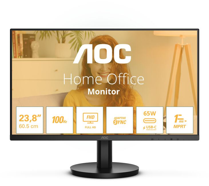 Monitor AOC 24" 24B3CA2 IPS FHD 100Hz 1ms USB-C (65W) altavoces integrados image number 0