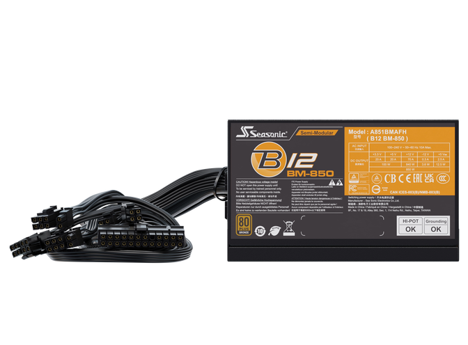 Fuente Semi-Modular Seasonic B12 BM 850W 80+ Bronze image number 1