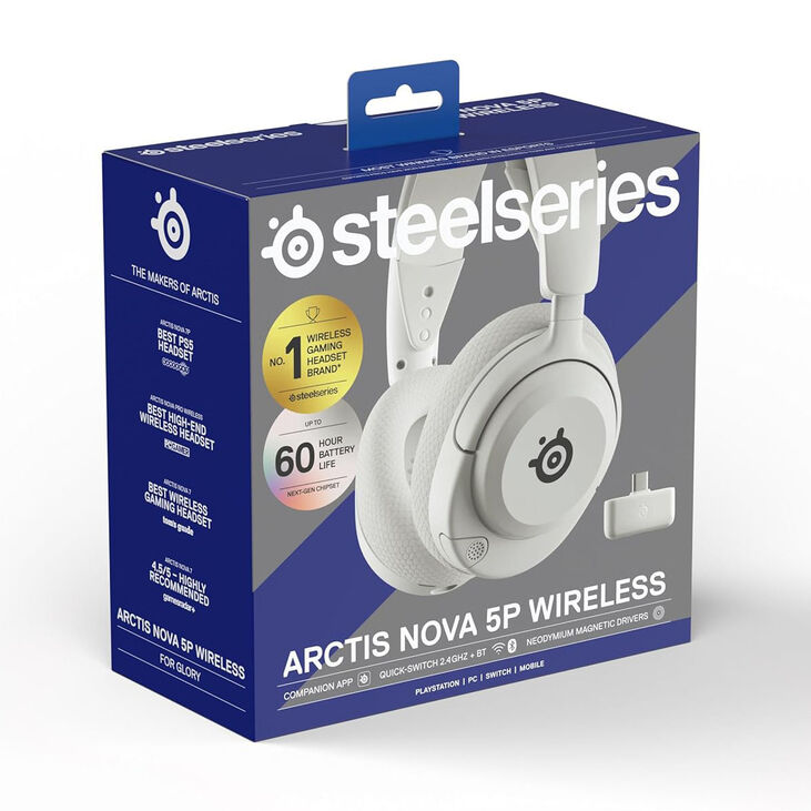 Auriculares SteelSeries Arctis Nova 5P Wireless/Bluetooth Blanco image number 6