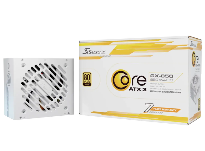 Fuente Modular Seasonic Core GX-850W V2 80+ Gold ATX 3.1 Blanco image number 0