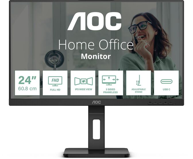 Monitor AOC 23.8" 24P3CV IPS FHD 75Hz Ajuste de altura image number 0