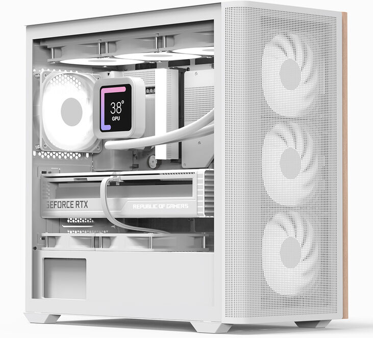 Caja Micro-ATX Aerocool D301A ARGB Vidrio Templado Blanco image number 0