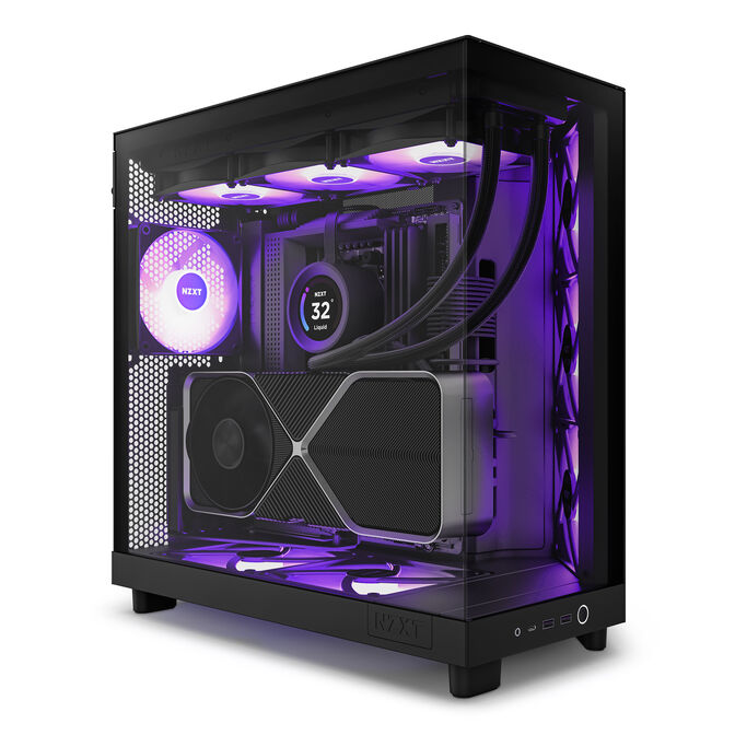 Torre ATX NZXT H6 Flow RGB Negro Cristal Templado image number 13