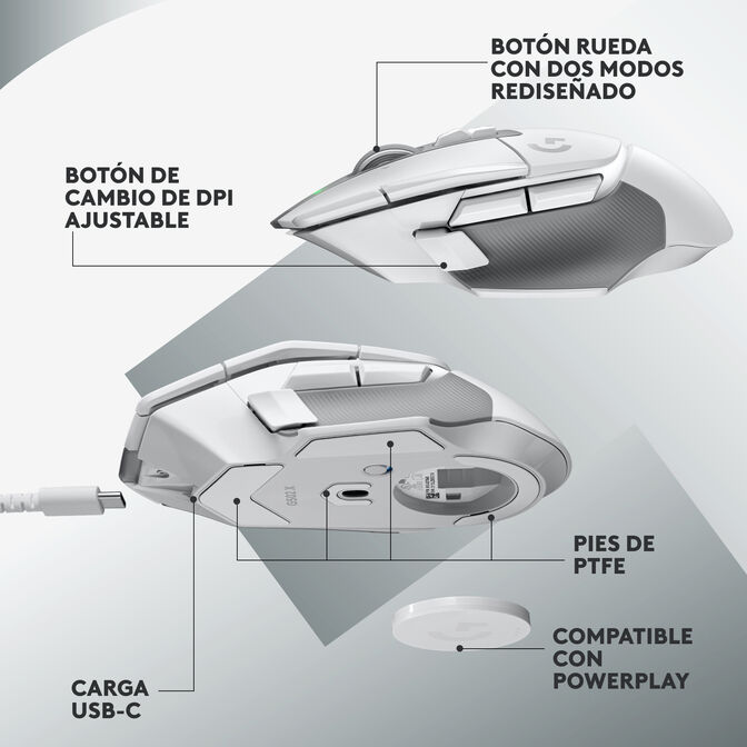 Rat&oacute;n Logitech G502 X 25600DPI Lightspeed Wireless Blanco image number 16