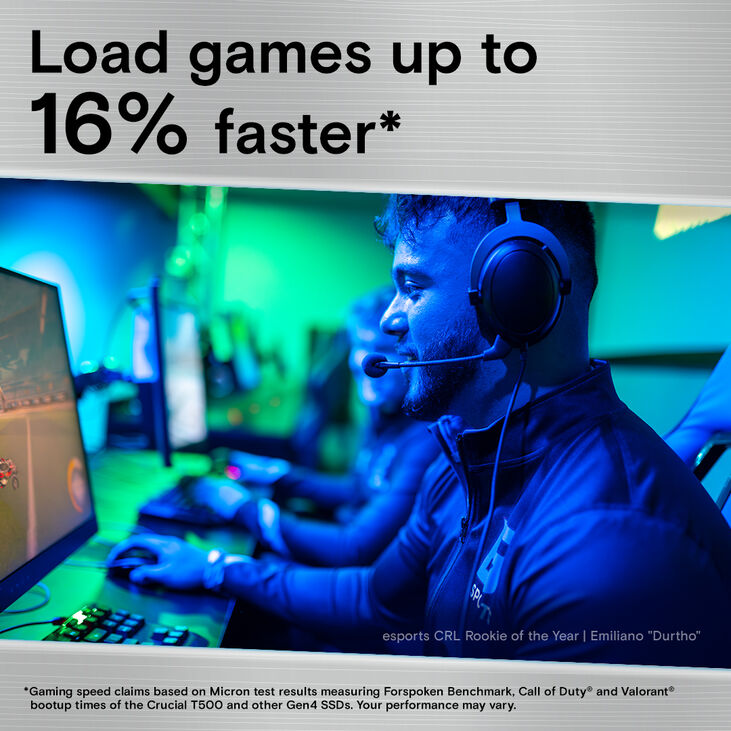 SSD Crucial T500 2TB Gen4 M.2 NVMe 2280 (7400/7000MB/s) image number 2