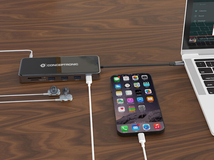 HUB USB 12 en 1 USB-C 3.2 > 3x USB-A 3.0 + 2x HDMI + VGA + USB 2.0 + Gigabit + USB-C (PD100W) + Lector de Tarjetas + Audio image number 5