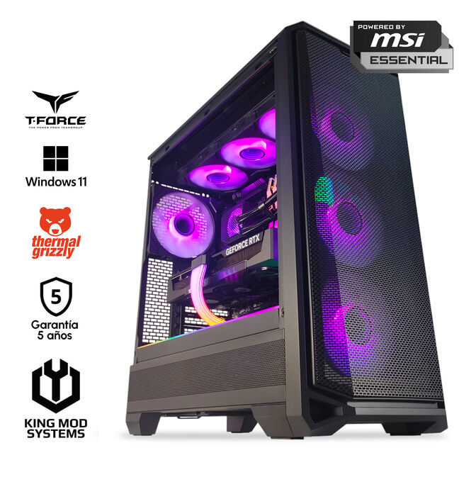Ordenador King Mod Gamer-PC Ryzen 7 9700X 32GB DDR5 1TB RTX 5070 WiFi W11 Bonus