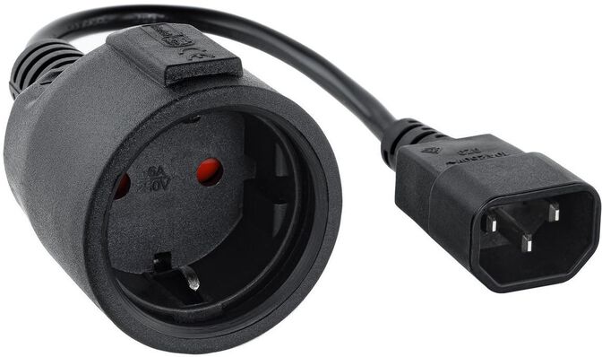 Cable Adaptador de Alimentaci&oacute;n Nanocable C14 p/ Schuko 0.5 M Negro image number 0