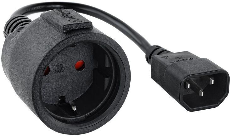 Cable Adaptador de Alimentación Nanocable C14 p/ Schuko 0.5 M Negro image number 0