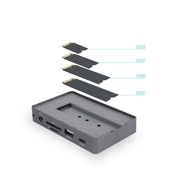 Caja SSD com HUB Tooq TQE-2242G M.2 NGFF/NVMe USB3.2 Gen 2 image number 3