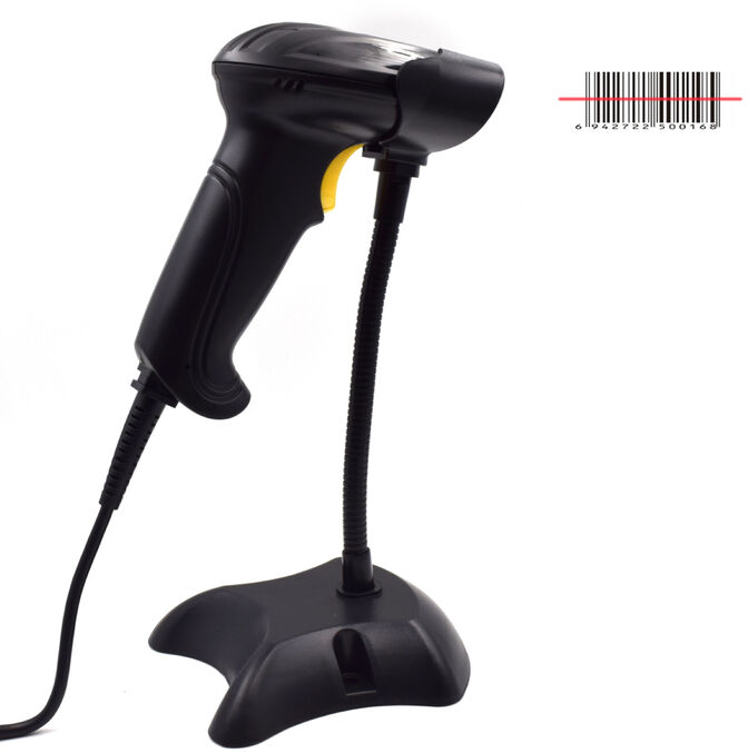 Lector C&oacute;digo Barras Ewent EW3400 USB Laser 1D c/ base image number 2