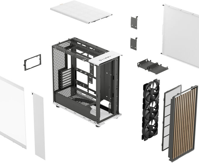 Torre E-ATX Fractal Design North XL Chalk White TG Clear Reverse Connector image number 14