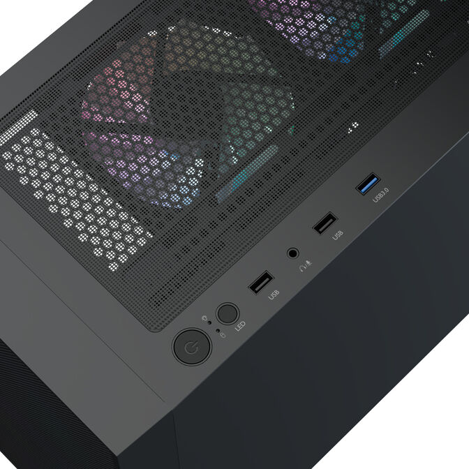 Caja ATX Aerocool B509A Flow ARGB Vidrio Templado Negro image number 5