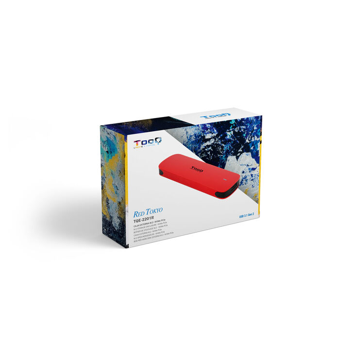 Tooq Caja SSD M.2 NGFF/NVMe SSD USB 3.1 Gen 2 Aluminio Rojo image number 2