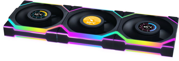 Ventilador Lian Li UNI FAN SL120 LCD Wireless RGB Reverse Blade PWM Negro 120mm (Pack 3) image number 1