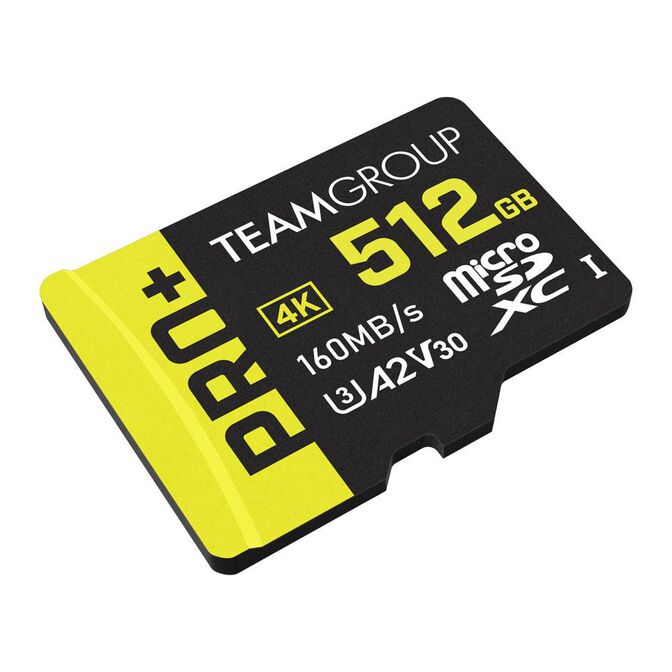 Tarjeta de Memoria Team Group PRO+ MicroSDXC UHS-I U3 A2 V30 512GB C/Adaptador image number 0