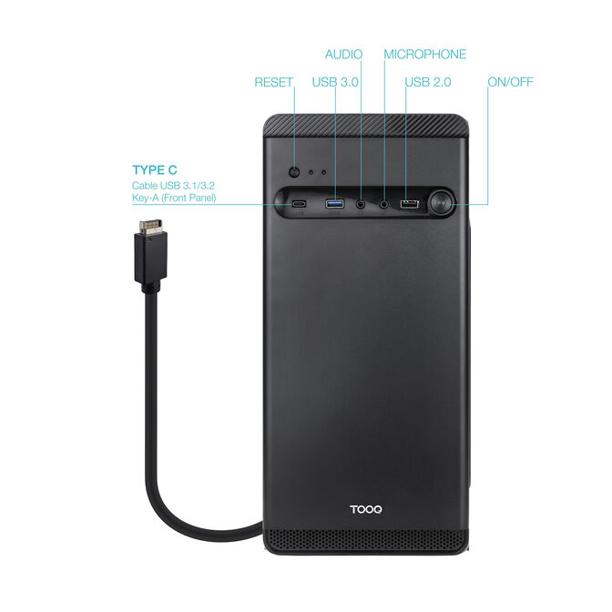 Caja Micro-ATX Tooq DODEKA ULTRA C/Fuente Alimentaci&oacute;n 500W USB-C image number 1