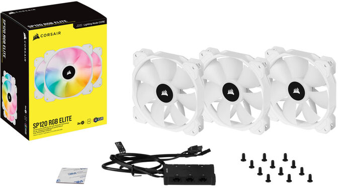 Ventilador Corsair iCUE SP120 RGB ELITE PWM Blanco 120MM (Pack 3) c/ Lighting Node CORE image number 4