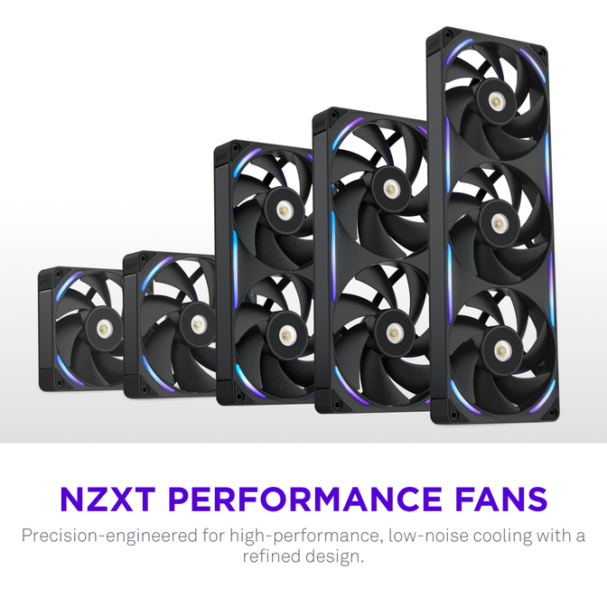 Ventilador NZXT F280X Perfomance RGB Single-Frame Negras - Duplo Vent&iacute;lador 140mm (280mm) image number 10