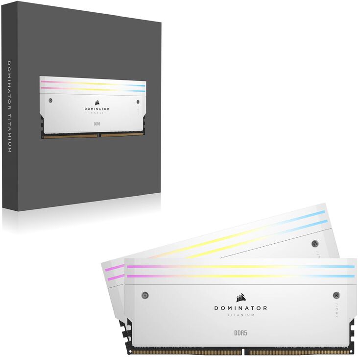 Corsair Kit 32GB (2 x 16GB) DDR5 6000MHz Dominator Titanium RGB White CL30 image number 12