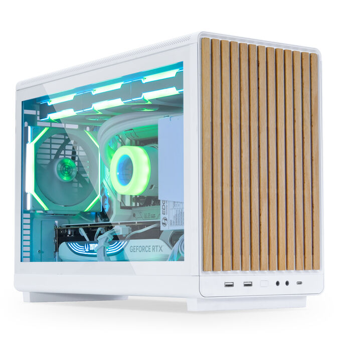 Caja Micro-ATX Lian Li x Dan Cases A3 Blanca Madera Vidrio Templado image number 0