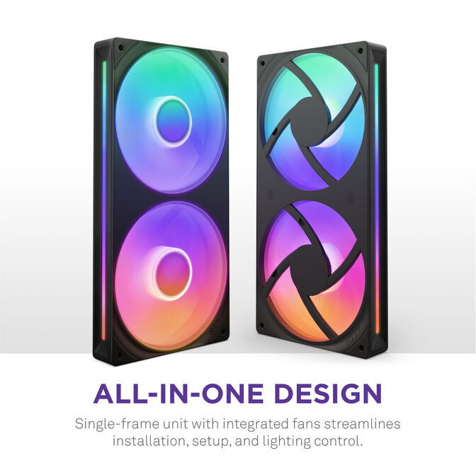 Ventilador NZXT F240 RGB Core Single-Frame Negras - Duplo Vent&iacute;lador 120mm (240mm) image number 7