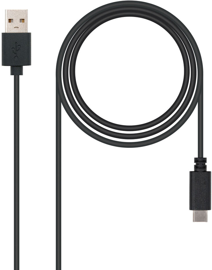 Cable USB 2.0 3A Nanocable USB-C/M para USB-A/M 2 M Negro image number 0
