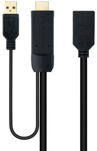 Adaptador NanoCable HDMI 2.0 para DisplayPort V1.2 0.2 M Negro