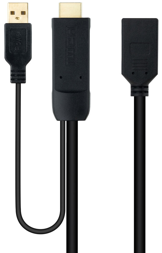 Adaptador NanoCable HDMI 2.0 para DisplayPort V1.2 0.2 M Negro image number 0