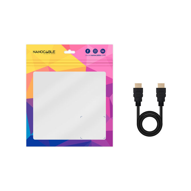 Cable HDMI V2.0 4K@60Hz 18Gbps NanoCable USB-A M/M 3 M Negro image number 3