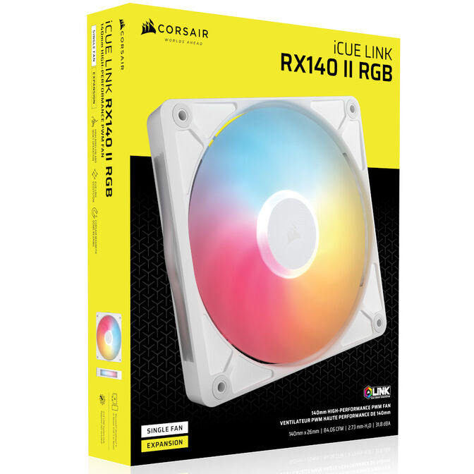 Ventilador Corsair iCUE Link RX140 II RGB PWM Blanca 140mm image number 5