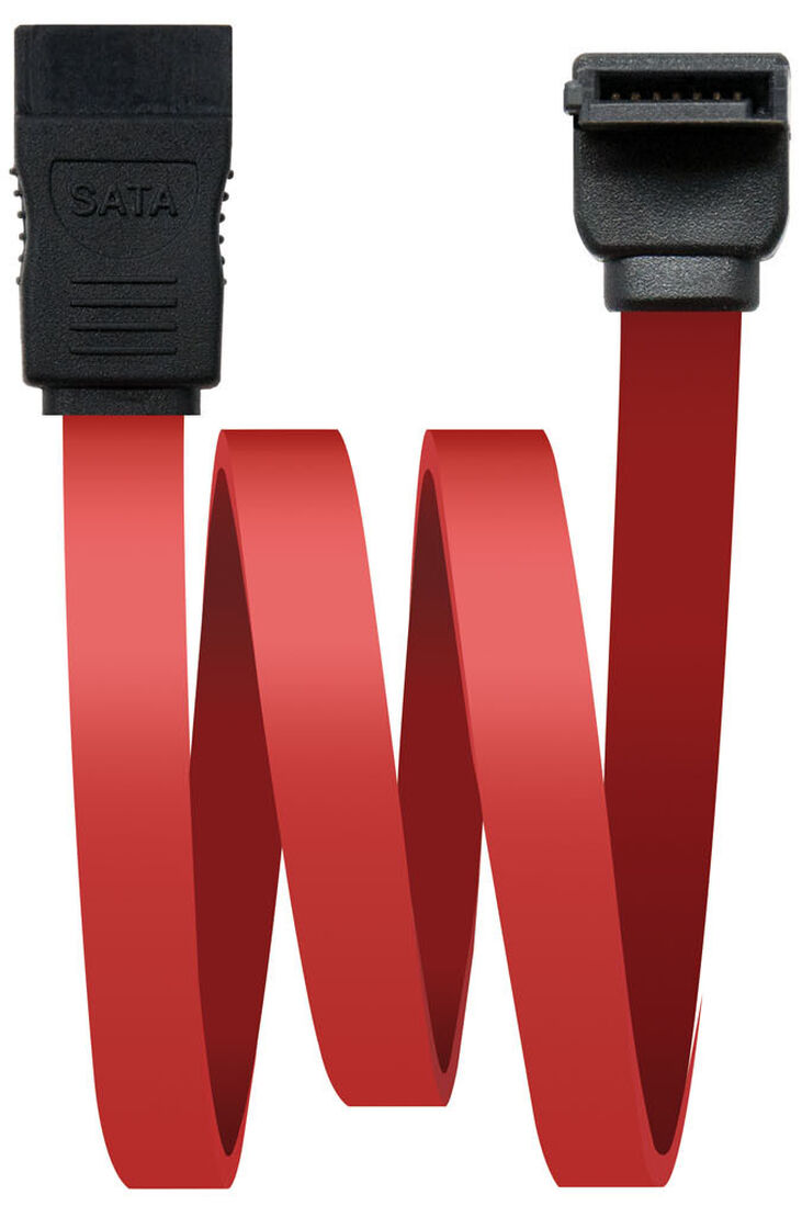 Cable SATA III Angular NanoCable 50 CM Rojo image number 0