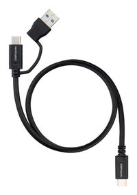 Cabo USB 3.2 Gen2x2 Nanocable 60W 4K/60Hz USB-C+USB-A/M / USB-C/M 3 M