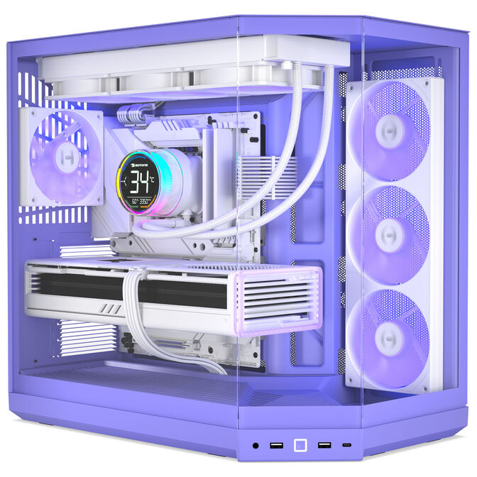 Caja E-ATX Hyte Y50 Vidrio Templado Taro Milk image number 1
