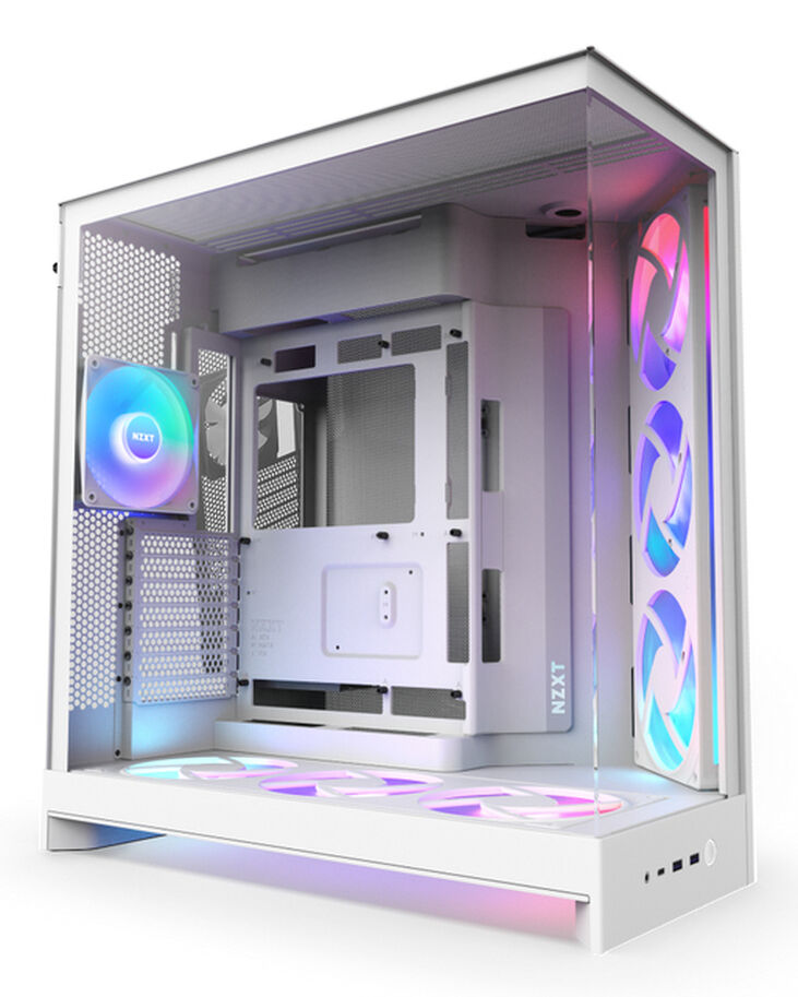 Torre E-ATX NZXT H9 Flow RGB+ Blanca (2025) Cristal Templado image number 0