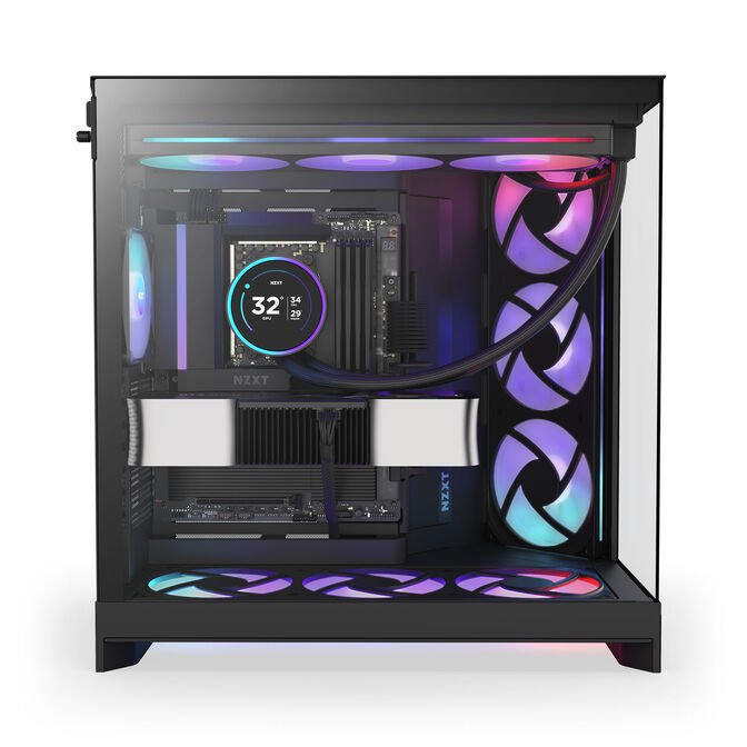 Caixa E-ATX NZXT H9 Flow RGB Negra (2025) Cristal Templado image number 3