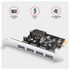 Adaptador PCIe AXAGON PCEU-43RSA - 4x USB 5Gbps port, SATA power image number null
