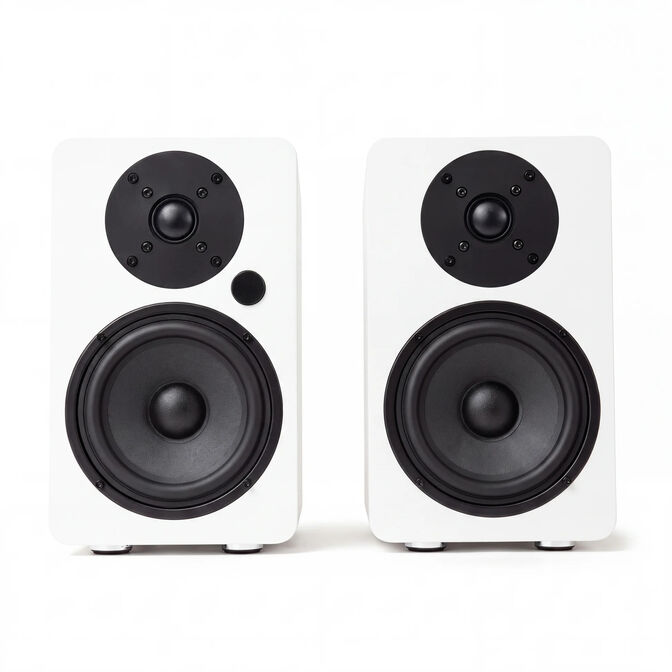Colunas Hi-Fi Vulkkano A5 ARC MKII 100W Bluetooth HDMI ARC Brancas image number 1