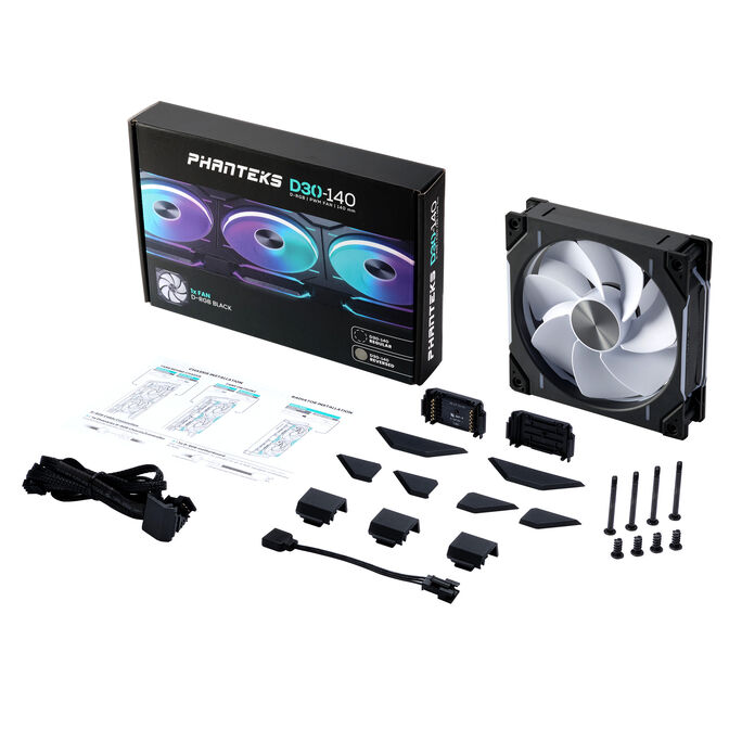 Ventilador Phanteks D30 PWM reverse Airflow D-RGB Negro - 140mm image number 7