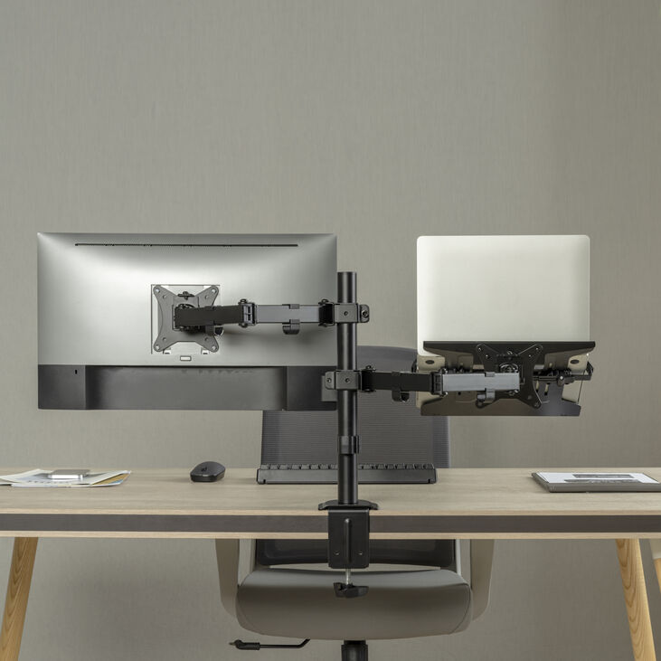 Soporte de Monitor + Portátil Ewent EW1519 Desk Mounting 13" - 32" Articulado Negro image number 7