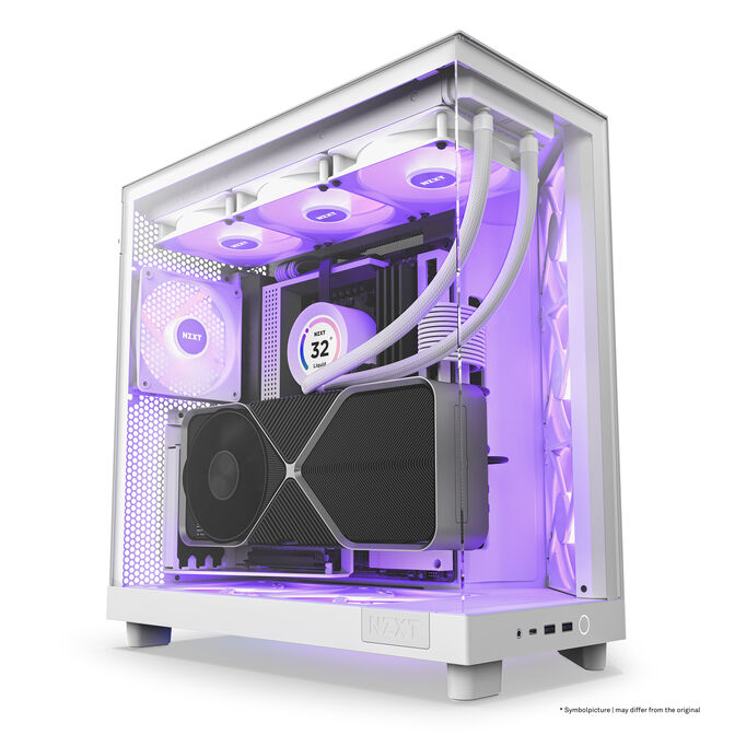 Torre ATX NZXT H6 Flow RGB Blanca Cristal Templado image number 3