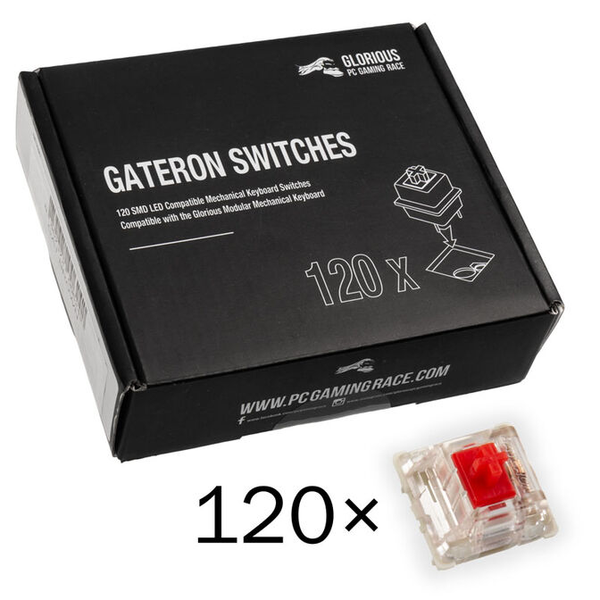 Pack 120 Switches Gateron MX Red para Glorious GMMK image number 0