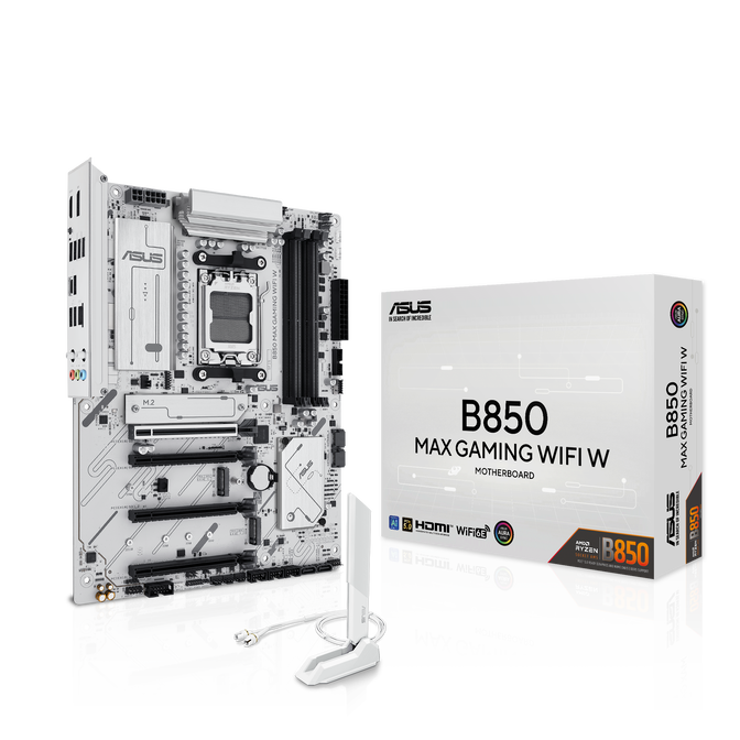 Placa Base Asus B850 MAX Gaming WiFi White image number 0