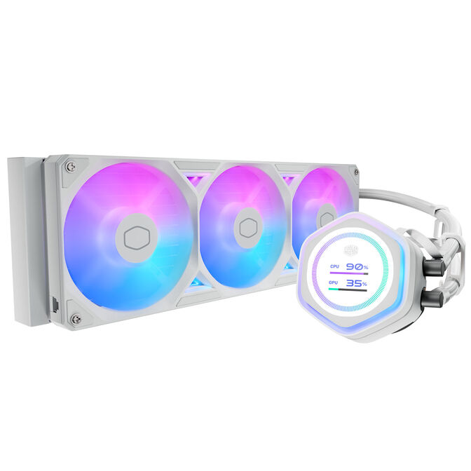 Refrigeraci&oacute;n L&iacute;quida CPU Cooler Master MasterLiquid ATMOS II LCD ARGB 360mm Blanco image number 1
