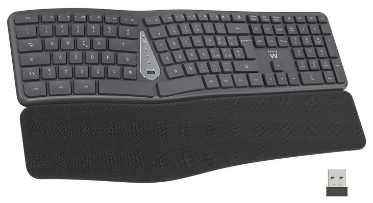 Teclado Ewent EW3290 Ergonómico Multimodo Bluetooth/2.4Ghz Wireless PT Preto image number 0